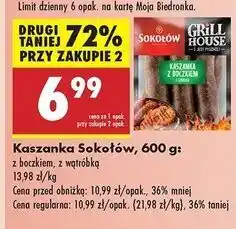 Biedronka Kaszanka grillowa z wątróbką Sokołów Grill House oferta