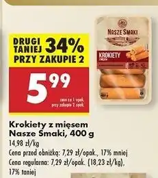 Biedronka Krokiety mięsne Nasze Smaki oferta