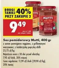 Biedronka Sos pomidorowy z kalabryjską papryką chilli Mutti oferta