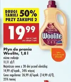 Biedronka Płyn do prania mix colors Woolite Keratin oferta