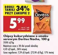 Biedronka Chipsy kukurydziane o smaku serowym Doritos oferta