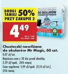 Biedronka Chusteczki do czyszczenia okularów Mr Magic oferta