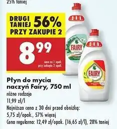 Biedronka Płyn do mycia naczyń teatree & mint Fairy Sensitive oferta