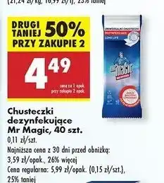 Biedronka Chusteczki dezynfekujące Mr Magic oferta