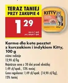 Biedronka Karma dla kota pasztet z indykiem i kurczakiem Kitty oferta