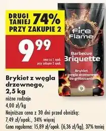 Biedronka Brykiet z węgla drzewnego Fire & Flame oferta