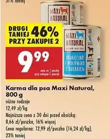 Biedronka Karma dla psa indyk i wołowina z batatami Maxi Natural oferta