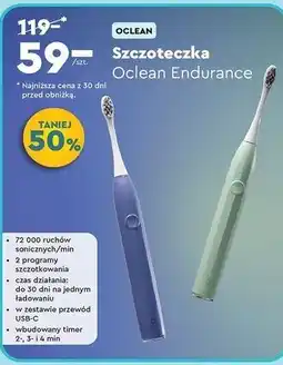 Biedronka Szczoteczka do zębów endurance blue Oclean oferta