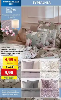 Lidl Poszewka na poduszke 40 x cm Livarno Home oferta