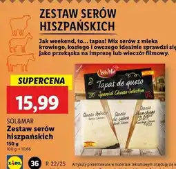 Lidl Zestaw serów hiszpańskich tapas de queso Sol&Mar oferta