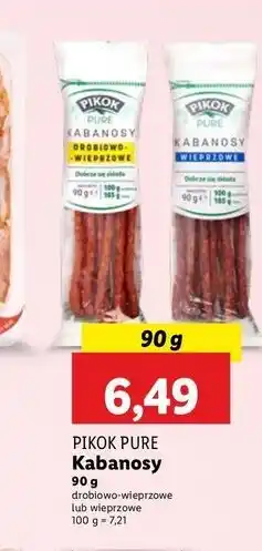 Lidl Kabanosy drobiowo-wieprzowe Pikok Pure oferta