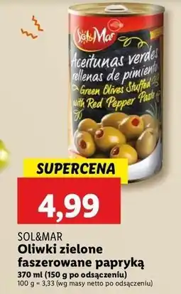 Lidl Oliwki zielone z farszem paprykowym Sol&Mar oferta