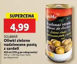 Lidl Oliwki zielone manzanilla z pastą asrdeli Sol&Mar oferta