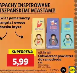 Lidl Odświeżacz samochodowy sevilla Air By W5 oferta