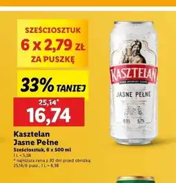 Lidl Piwo Kasztelan Jasne Pełne oferta