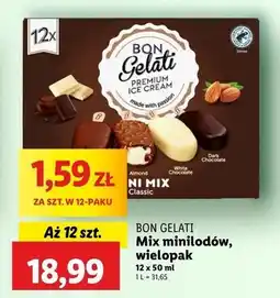 Lidl Lody w czekoladzie mlecznej + gorzkiej białej z migdałami Bon Gelati oferta