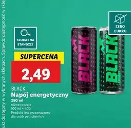 Lidl Napój energetyczny wild strawberry zero sugar Black Energy oferta