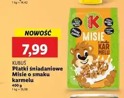 Lidl Płatki misie o smaku karmelu Kubuś oferta