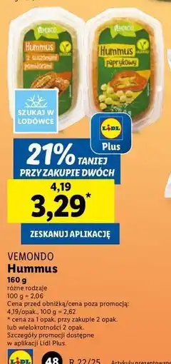 Lidl Hummus z suszonymi pomidorami Vemondo oferta