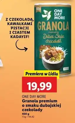 Lidl Granola o smaku dubajskiej czekolady One Day More oferta