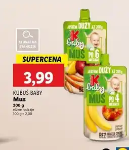 Lidl Mus jabłko-banan-truskawka-marchew Kubuś Baby oferta