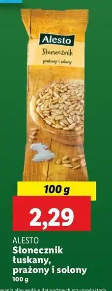 Lidl Słonecznik łuskany prażony solony Alesto oferta