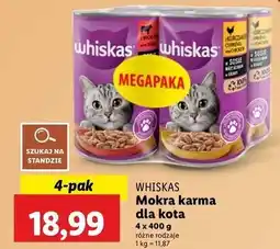 Lidl Karma dla kota kurczak + wołowina Whiskas oferta