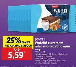 Lidl Wafelki z kremem mlecznym z orzechami Sondey oferta