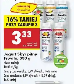 Biedronka Jogurt naturalny Fruvita skyr oferta