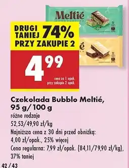 Biedronka Czekolada bubblo mięta Meltie oferta
