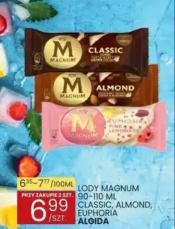 Lody Magnum 100-110 ml Classic, Almond, Euphoria Algida