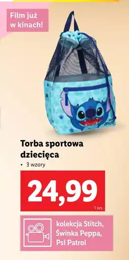 Lidl Torba sportowa Świnka Peppa oferta