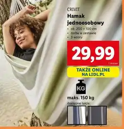 Lidl Hamak 200 x 100 cm Crivit oferta