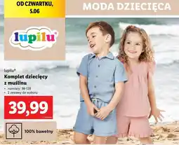 Lidl Komplet dziecięcy muślinowy 98-128 cm Lupilu oferta