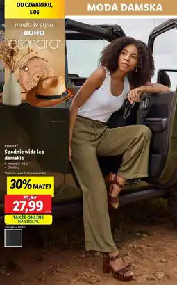 Lidl Spodnie damskie wide leg xs-l Esmara oferta