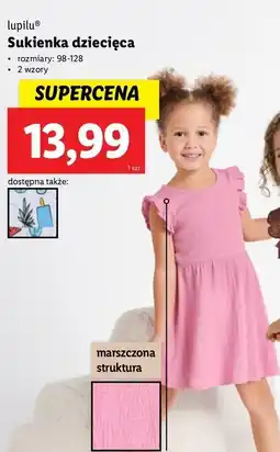 Lidl Sukienka dziewczęca 98-128 Lupilu oferta