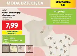 Lidl T-shirt niemowlęcy z biobawełny 62-92 cm Lupilu oferta
