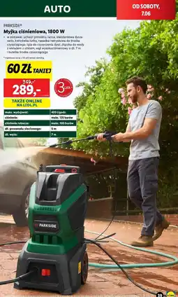 Lidl Myjka ciśnieniowa 1800 w Parkside oferta