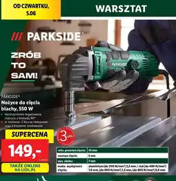 Lidl Nożyce do cięcia blachy 550w Parkside oferta