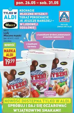 ALDI Lody mleczne myszki truskawkowe Mucci oferta
