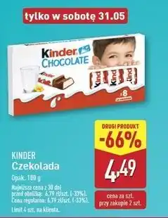ALDI Batoniki z mlecznej czekolady nadzieniem mlecznym Kinder Chocolate oferta
