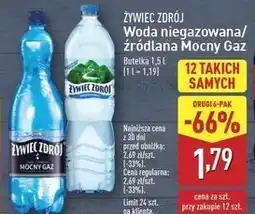 ALDI Woda mocny gaz Żywiec Zdrój oferta
