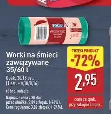 ALDI Worki na śmieci 60 l rolka Folia oferta