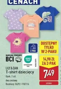 ALDI T-shirt dziecięcy 86/92-110/116 Lily & Dan oferta