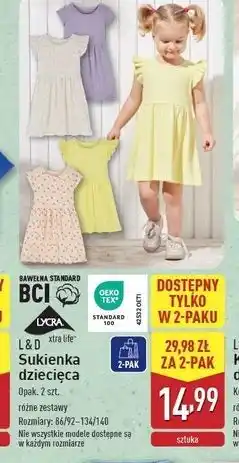 ALDI Sukienka dziecięca 86/92-134/140 L&D oferta
