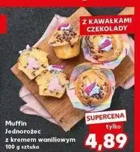 Muffin jednorożec z kremem waniliowym