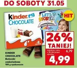 Kaufland Batoniki z mlecznej czekolady nadzieniem mlecznym Kinder Chocolate oferta
