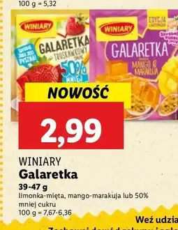 Lidl Galaretka truskawkowa 50% mniej cukru Winiary galaretka oferta