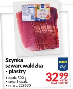 Makro Szynka szwarcwaldzka plastry 500g Makro Chef oferta