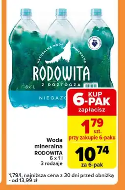 Carrefour Express Woda mineralna Rodowita oferta